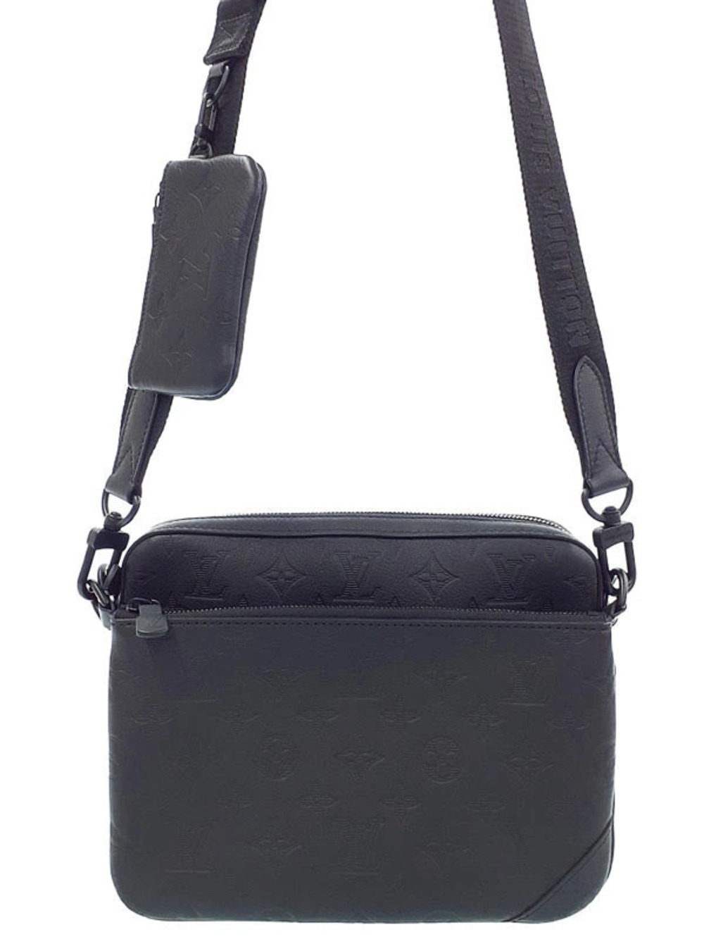 Louis Vuitton Monogram Shadow Black Trio Messenger Shoulder Bag